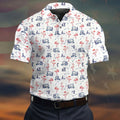 Flamingo Funny Golf Pattern Polo Shirt, Men's Golf Shirt, Golf Apparel For Men