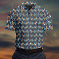 Funny Scissors Pattern Golf Polo Shirt, Golf Polo Shirts For Men, Mens Golf Apparel