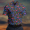 Neon Desert Cactus Buffalo Hawaiian Golf Shirt, Mens Golf Polo, Printed Golf Shirts