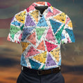 Multicolor Abstract Boob Pattern Golf Polo Shirt, Mens Golf Polo, Golf Apparel For Men
