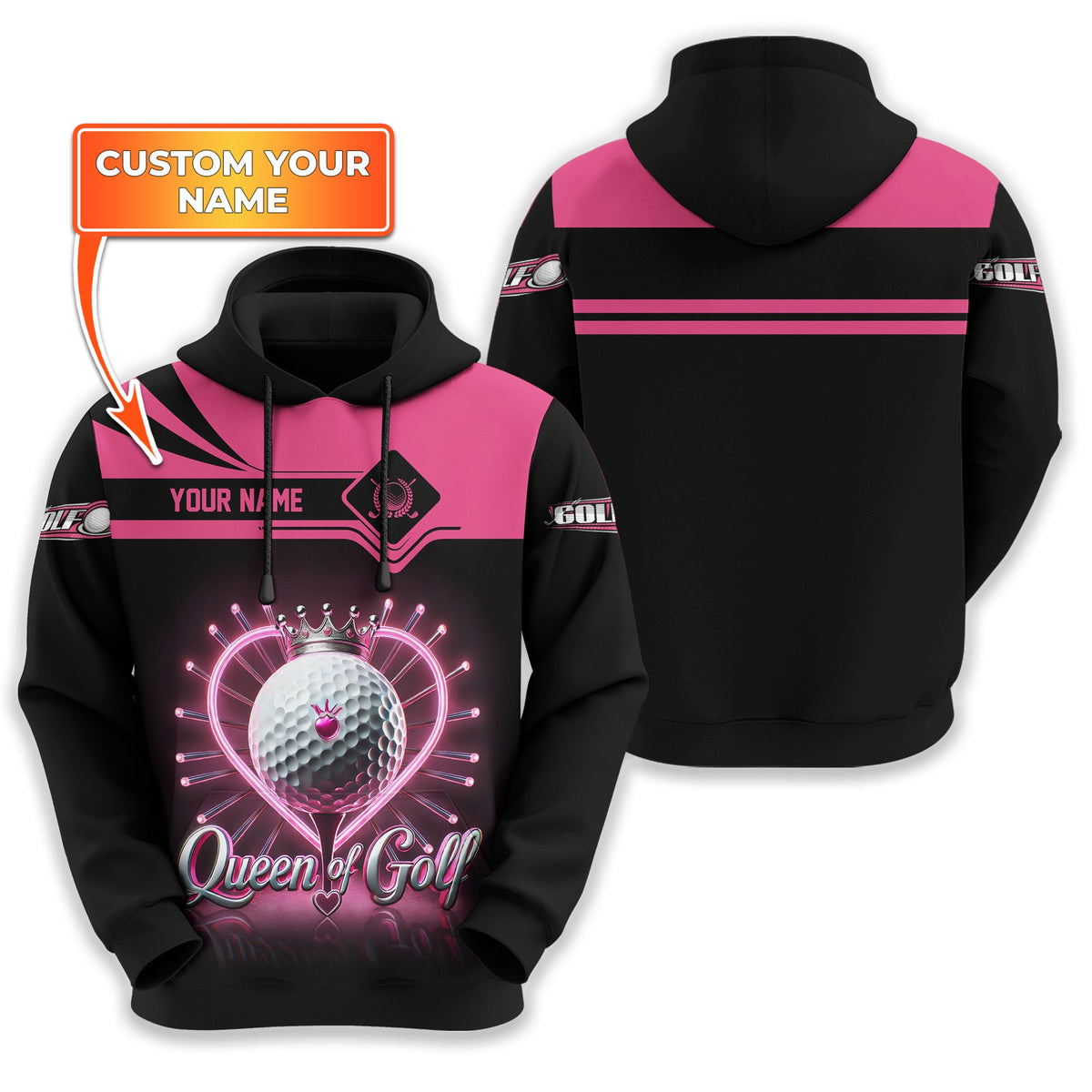 Queen Of Golf Custom Womens Golf Polo Shirt, Golfing Apparel, Womens Golf Gifts