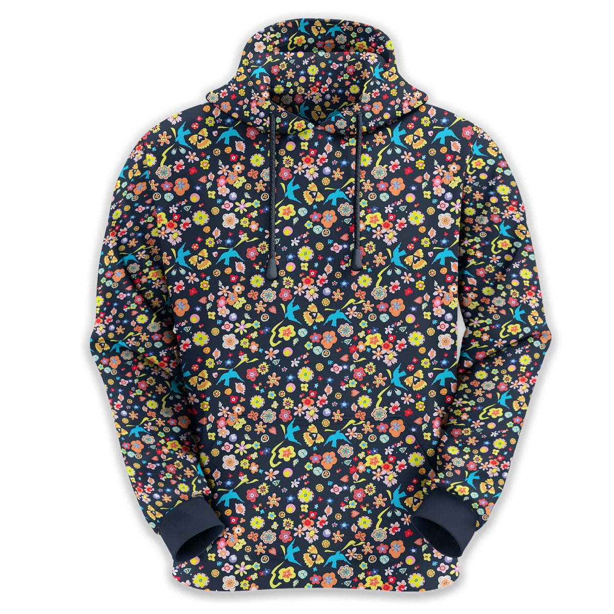 Floral Swallows Men's Golf Polo Shirt, Golfing Apparel, Gift For Golfers