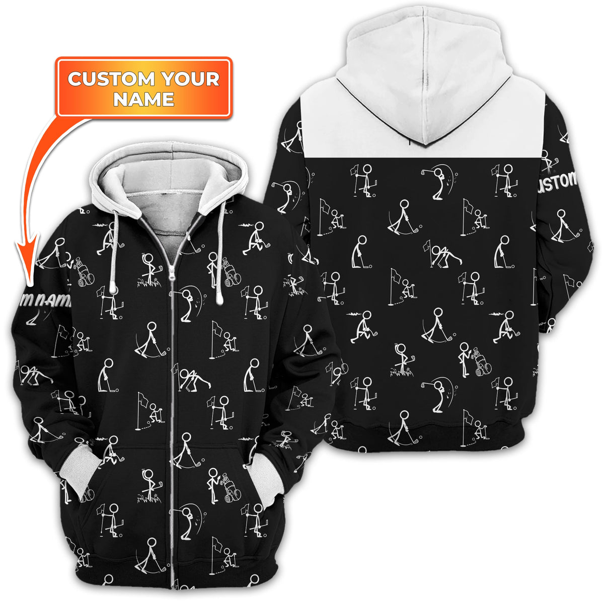 Funny Stick Figure Golf Polo Shirt, Gift For Golfers, Golf Gift For Him