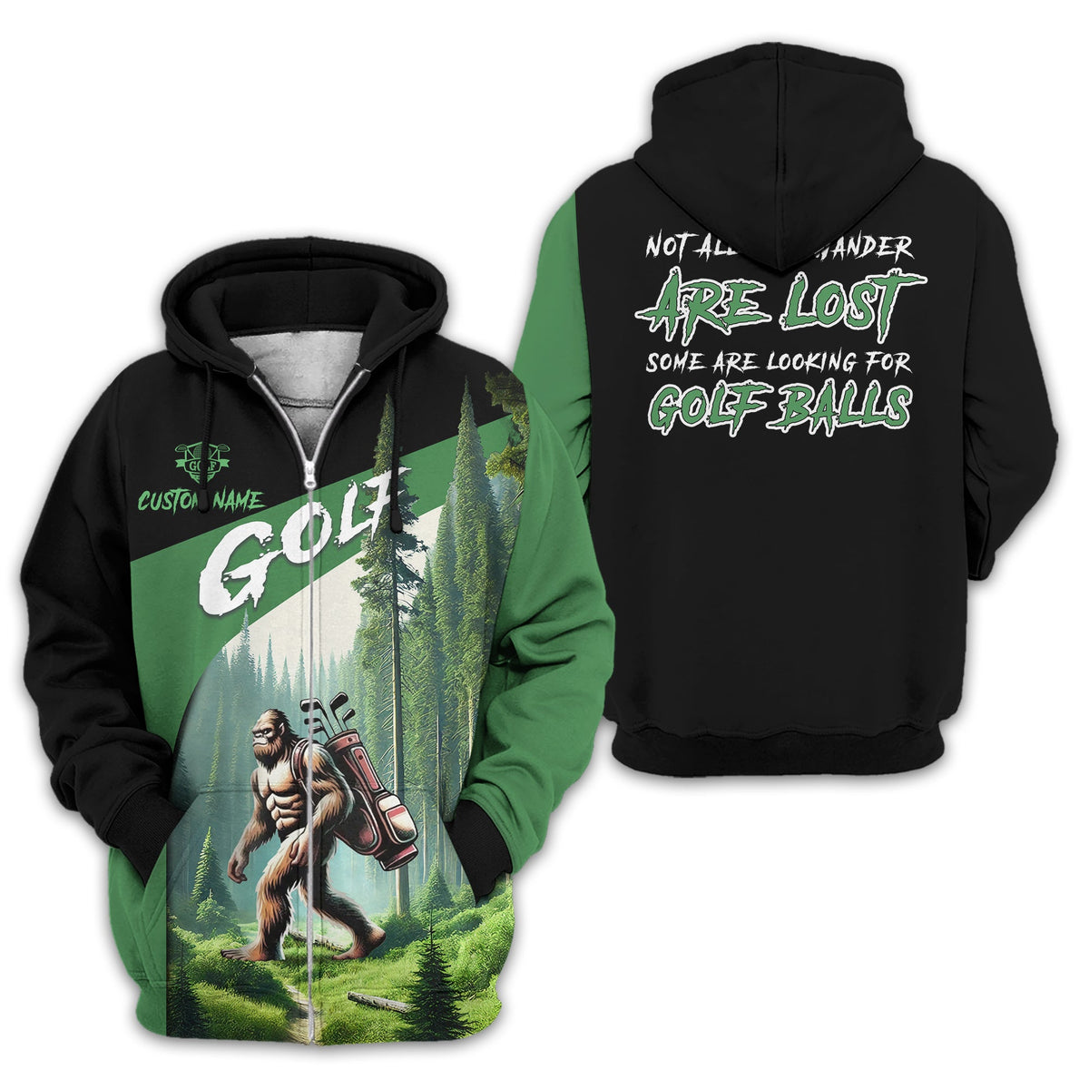 Not All Who Wander Are Lost Bigfoot Custom Golf Shirt, Funny Golf Shirt, Gift For Golfer