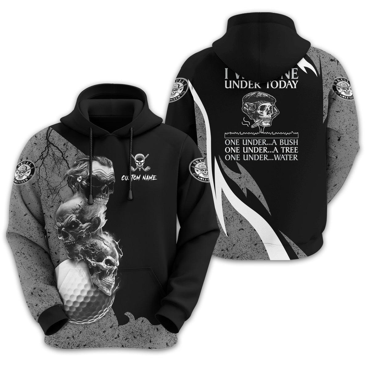 I Was One Under Today Custom Golf Polo Shirt, Skull Golf Shirt, Gift For Golfers, Funny Golf Polo Shirt