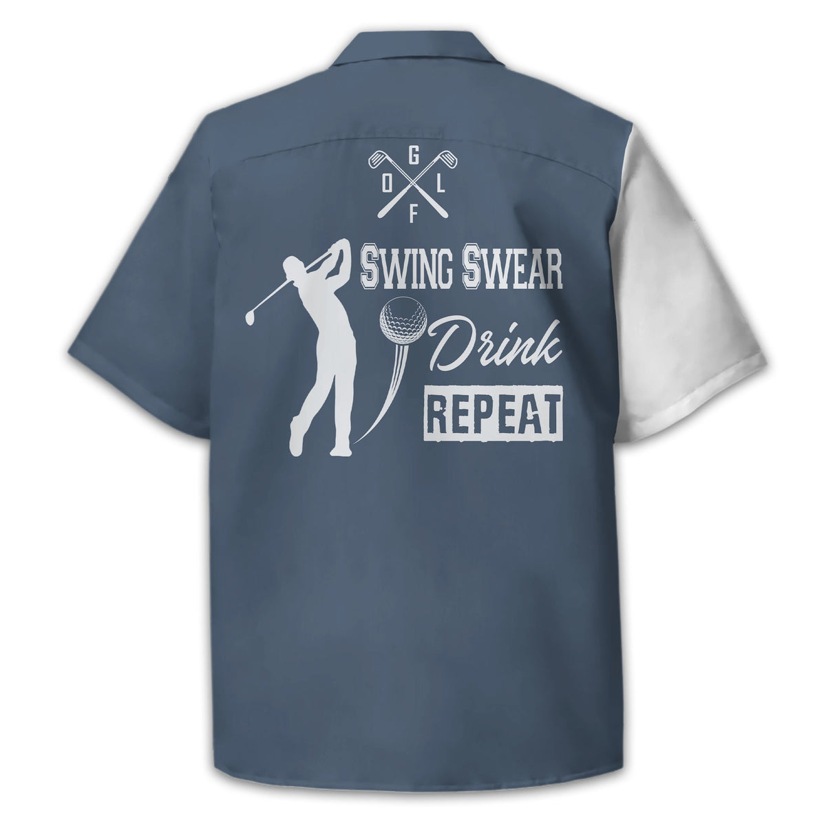 Swing Swear Drink Repeat Personalized Golf Polo Shirt, Golf Shirt For Men, Gift For Golfers