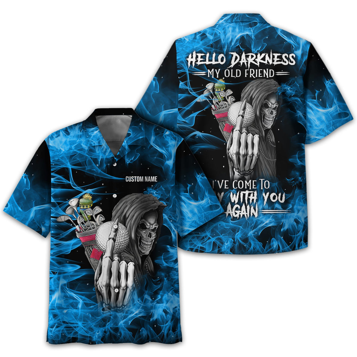 Hello Darkness My Old Friend Personalized Golf Polo Shirt, Golf Shirt For Men, Gift For Golfers