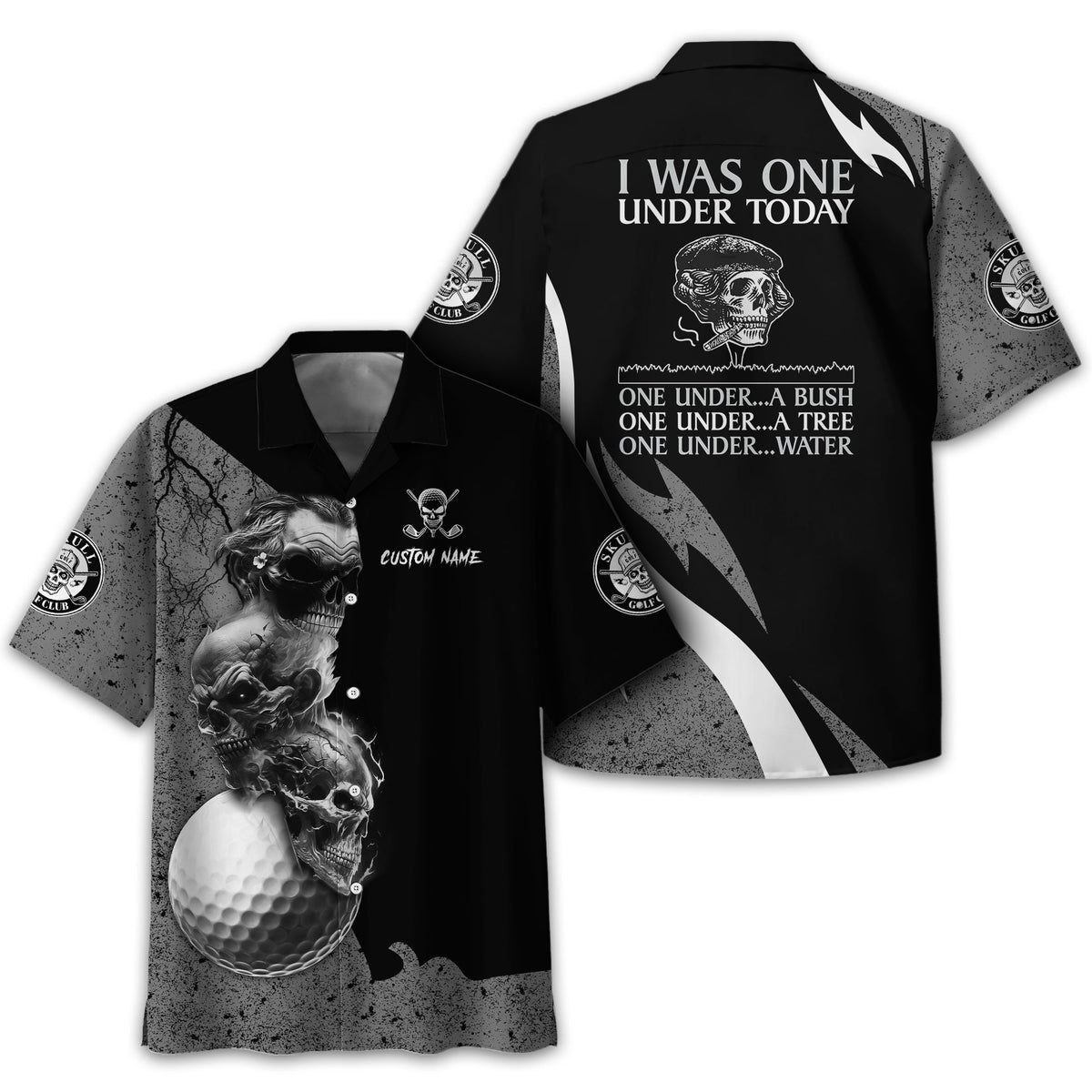 I Was One Under Today Custom Golf Polo Shirt, Skull Golf Shirt, Gift For Golfers, Funny Golf Polo Shirt