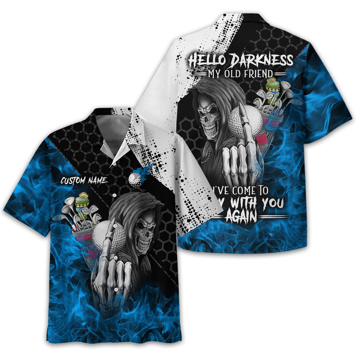 Hello Darkness My Old Friend Custom Golf Shirt, Present For Golfer