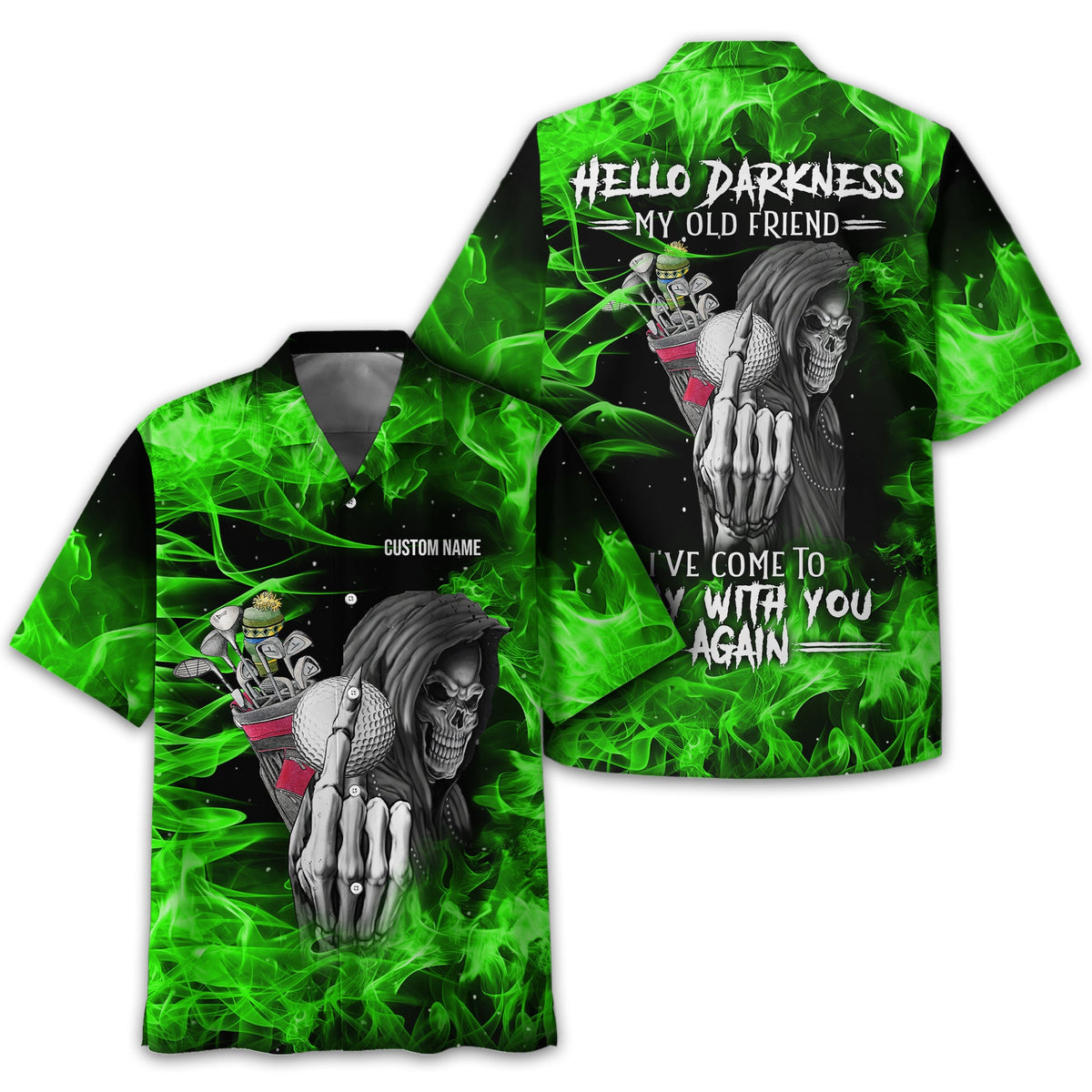 Hello Darkness My Old Friend Personalized Golf Polo Shirt, Golf Shirt For Men, Gift For Golfers