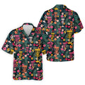 Dark Tropical Disc Golf Basket Polo Shirt, Printed Golf Shirts, Golf Apparel For Men