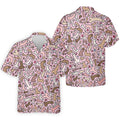 Funny Adult Doodle Pink Pattern Polo Shirt, Mens Golf Polo, Golf Shirts For Men