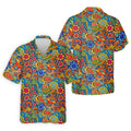 Colorful Floral Paisley Pattern Polo Shirt, Hawaiian Golf Shirt, Mens Golf Apparel