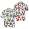 Surfing Santa Tropical Christmas Golf Shirt, Christmas Golf Shirt, Golf Apparel For Men