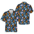 Tropical Bigfoot Burger Party Pattern Hawaiian Golf Polo, Golf Tops For Men, Golfing Apparel
