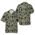Vintage Mushroom Sketch Pattern Hawaiian Golf Shirt, Printed Golf Shirts, Golf Apparel For Men