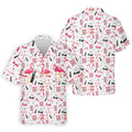 Par Then Bar Flamingo Golf Shirt, Tropical Party Polo Shirts For Men, Golf Shirts For Men
