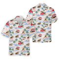 Beach Vacation Shih Tzu Print Hawaiian Golf Polo, Golf Tops For Men, Golfing Apparel