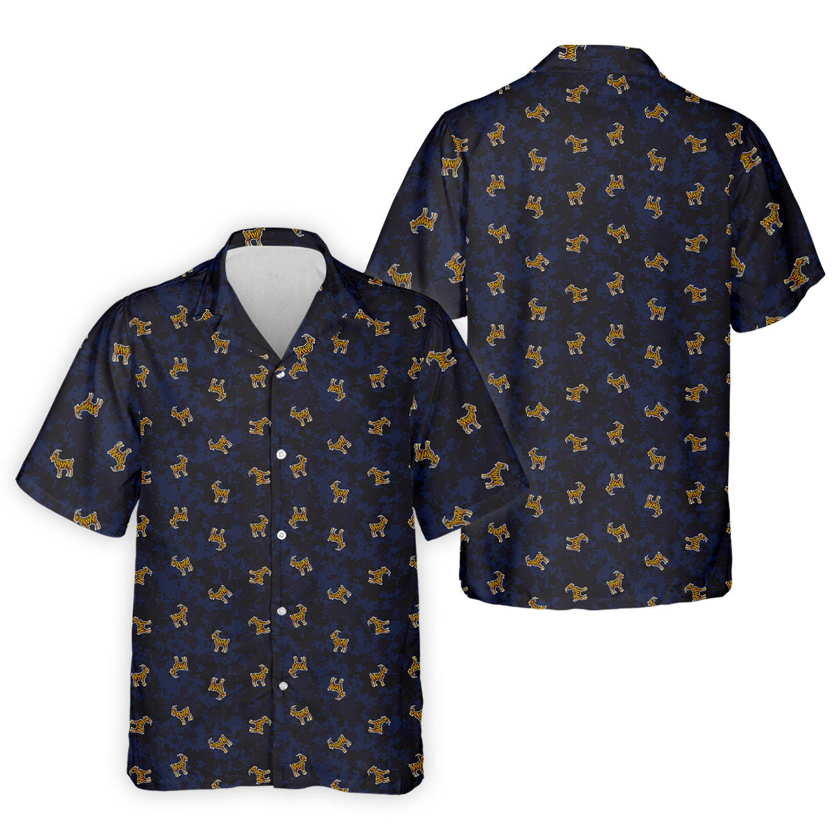 Tiger Goat Digital Camouflage Funny Golf Shirt, Polo Shirts For Men, Golf Shirts For Men