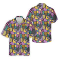 Halloween Patchwork Pattern Golf Polo Shirt, Men's Golf Shirt, Hawaiian Golf Shirt