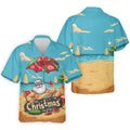 Christmas In July Santa Beach Christmas Golf Shirt, Men's Golf Shirt, Hawaiian Golf Shirt, Printed Golf Shirts