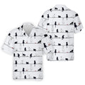 Cute Black and White Cats Pattern Golf Shirt, Men's Golf Shirt, Golf Polo Shirts For Men