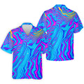 Neon Psychedelic Zebra Pattern Vintage Hawaiian Golf Shirt, Men's Golf Shirt, Polo Shirts For Men