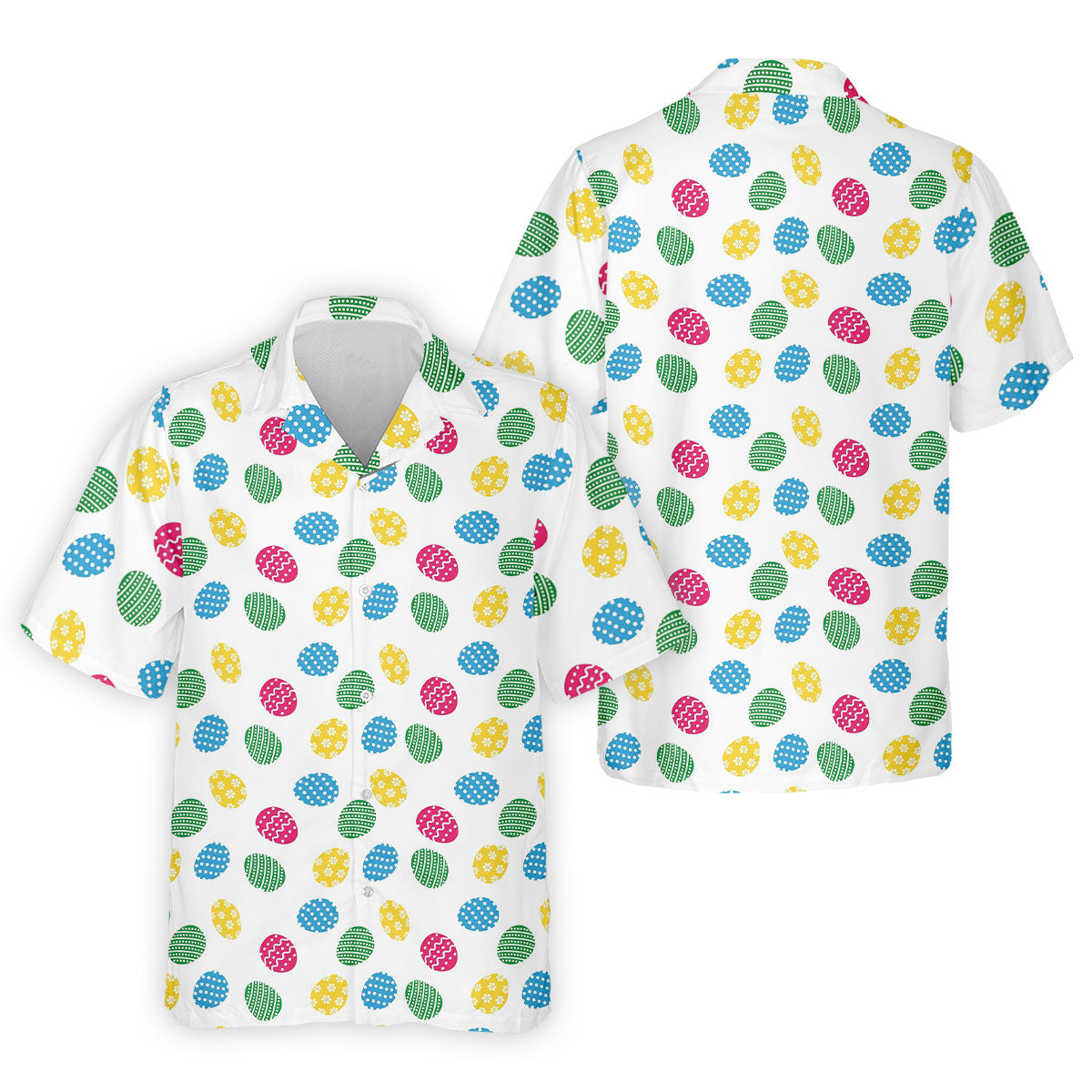Colorful Easter Eggs White Golf Shirt, Cute Golf Outfit, Polo Shirts For Men, Golf Shirts For Men