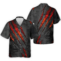 Red Claw Marks Hawaiian Golf Shirt, Scratch Print Men's Golf Shirt, Polo Shirts For Men
