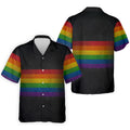 Pride Rainbow Flag Retro Golf Shirt, LGBTQ Month Polo Shirts For Men, Golf Shirts For Men