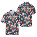 Custom Face Pine Tree Reindeer Dark Teal Green Christmas Golf Shirt, Golf Shirts For Men, Golf Gift For Men