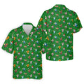 Christmas Characters Golf And Beer Green Men's Funny Golf Shirts, Christmas Golf Shirt, Polo Shirts For Men