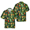 Tropical Cocktail Coconut And Palm Leaf Golf Polo, Hawaiian Golf Shirt, Mens Golf Apparel