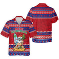 Tropical Santa Mele Kalikimaka Christmas Golf Shirt, Men's Golf Shirt, Hawaiian Golf Shirt, Printed Golf Shirts