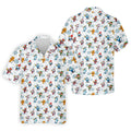 Christmas Characters Golf And Beer White Men's Funny Golf Shirts, Christmas Golf Shirt, Polo Shirts For Men