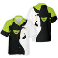 Green & White Witch Faces Halloween Golf Polo Shirt, Golf Apparel, Mens Golf Shirt