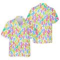 Pastel Easter Peeps Daisy Pattern Golf Shirts For Men, Cute Golf Outfit, Polo Shirts For Men