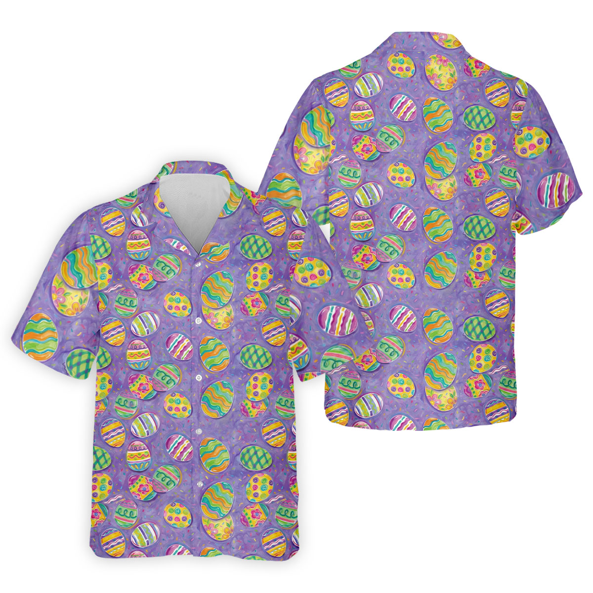 Colorful Painted Easter Eggs Golf Shirts For Men, Cute Golf Outfit, Polo Shirts For Men