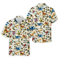 Vintage Airplane Hawaiian Golf Shirt, Tropical Aircraft Pattern, Polo Shirts For Men