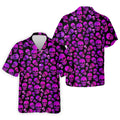 Purple Skull Gothic Pattern Hawaiian Golf Shirt, Mens Golf Polo, Printed Golf Shirts