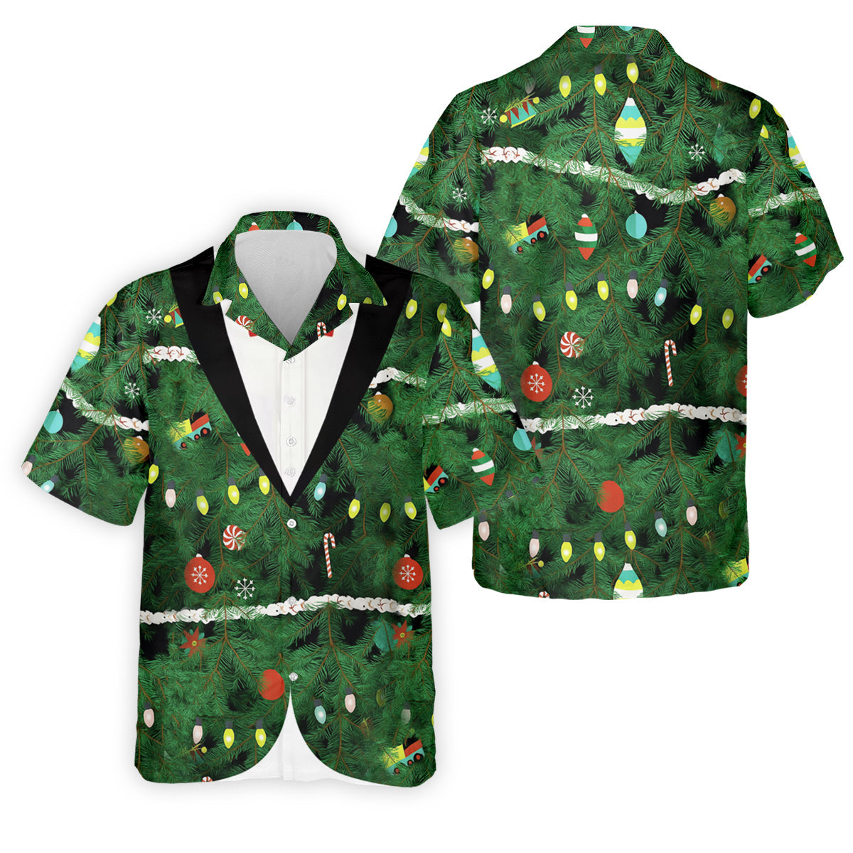 Christmas Tree Needles Green Festive Men's Golf Polo Shirts, Christmas Golf Shirt, Golf Gift For Men
