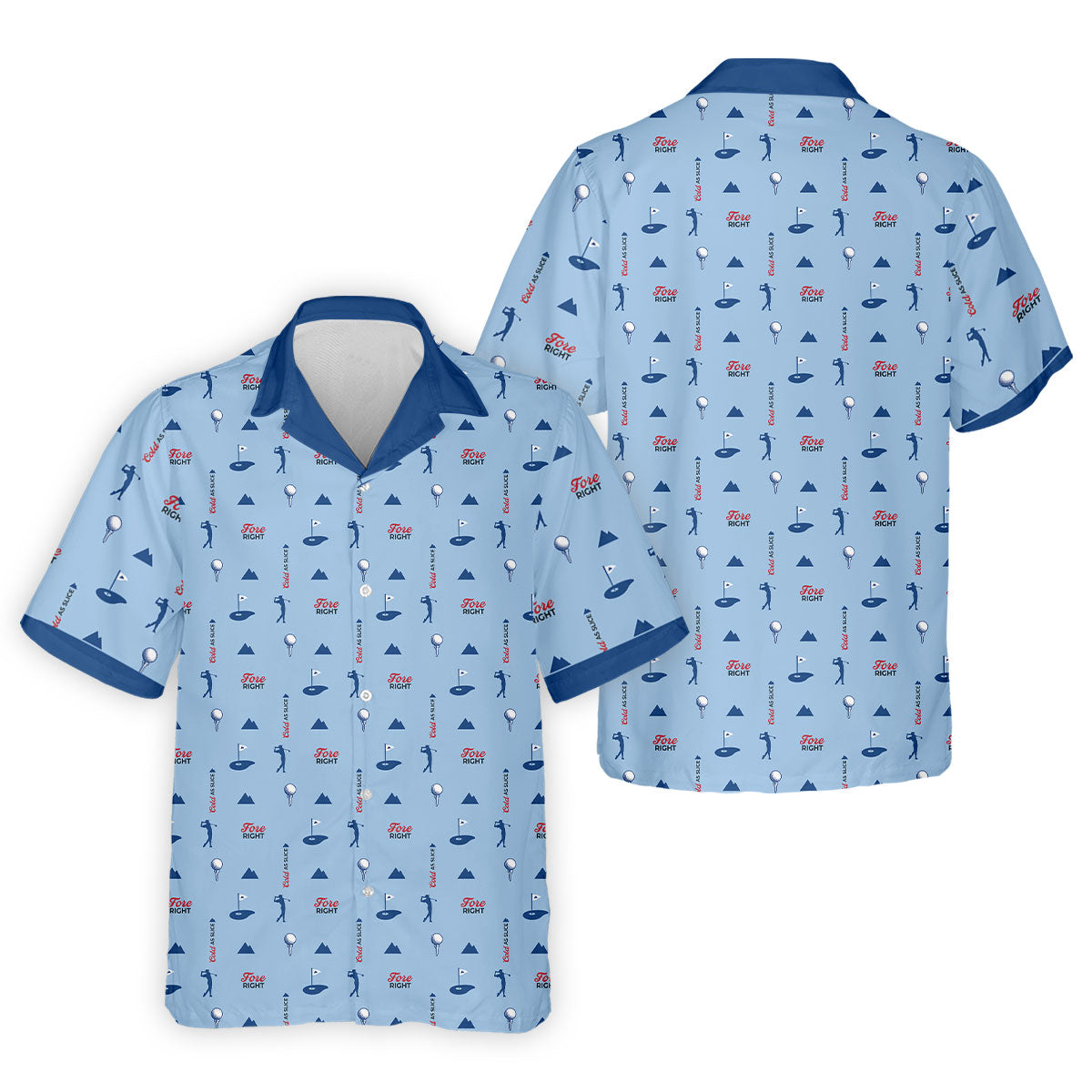 Fore Right Cold As Slice Golf And Beer Golf Shirts For Men, Polo Shirts For Men, Golfing Apparel