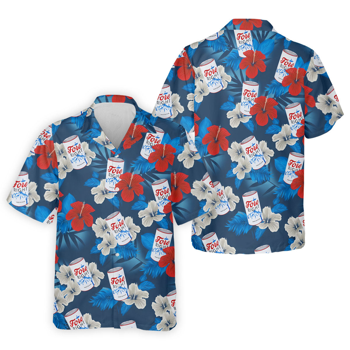 Fore Right Cold As Slice Golf And Beer Tropical Floral Golf Tops For Men, Golf Shirts For Men