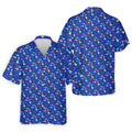 Memphis Pattern Hawaiian Golf Shirt, Retro Summer Men's Golf Shirt, Polo Shirts For Men