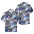 Silver Marble Golf Shirt, Futuristic Holographic Wave Pattern, Golf Shirt For Men