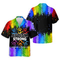 Autism Strong Rainbow Paint Splatter Golf Tops For Men, Autism Awareness Colors Golf Shirts For Men