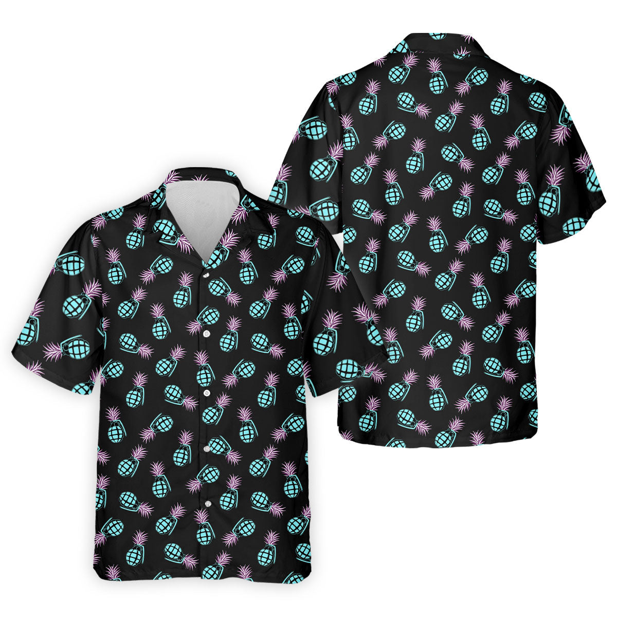 Grenade Pineapple Tropical Golf Shirt, Men's Funny Golf Shirts, Golf Shirts For Men, Polo For Men