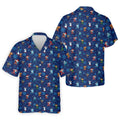 Funny Christmas Characters Golf Pose Navy Golf Shirt, Christmas Golf Shirt, Polo Shirts For Men