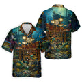 Pirate Life Tiki Pattern Hawaiian Golf Shirt, Men's Golf Shirt, Polo Shirts For Men