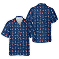 Cartoon Figures Golf Pose Navy Golf Shirt, Golf Tops For Men, Polo Shirts For Men, Golf Shirts For Men